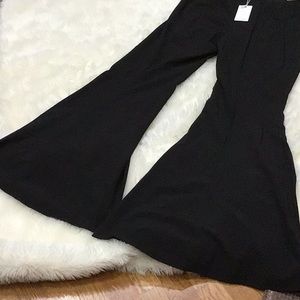 On trend black flare pants